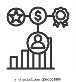 Compensation Planning Outline Icon Vector Illustration