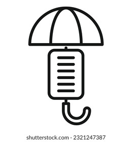 Compensation protection icon outline vector. Money benefit. Fund bribery