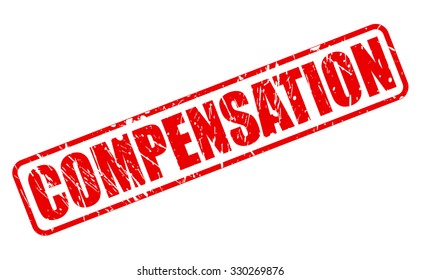 COMPENSATION red stamp text on white
