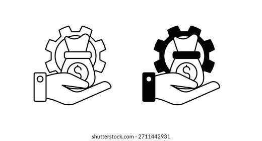 Icono de conjunto de compensación con Vector de fondo blanco