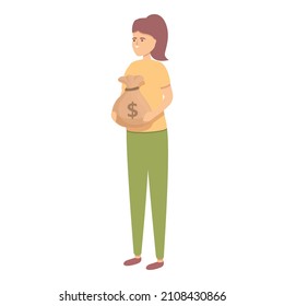 Compensación por el vector de dibujos animados de iconos desempleados. Situación de emergencia. Dinero de la condena