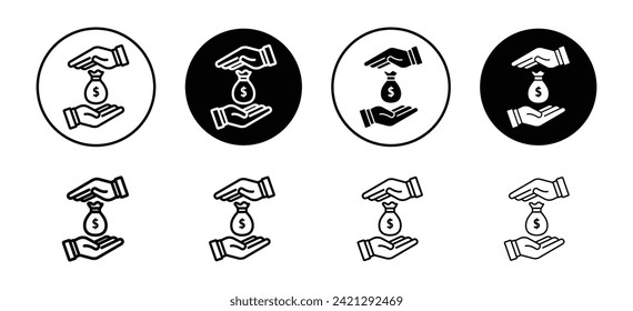 Compensation vector icon set collection. Compensation Outline flat Icon.