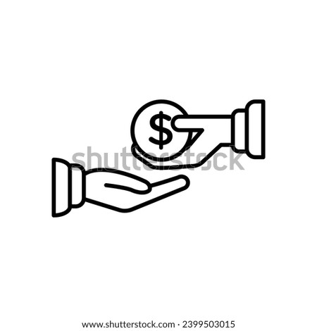 Compensation vector icon. Worker insurance compensate in black and white color. Suitable for apps and websites UI designs.
