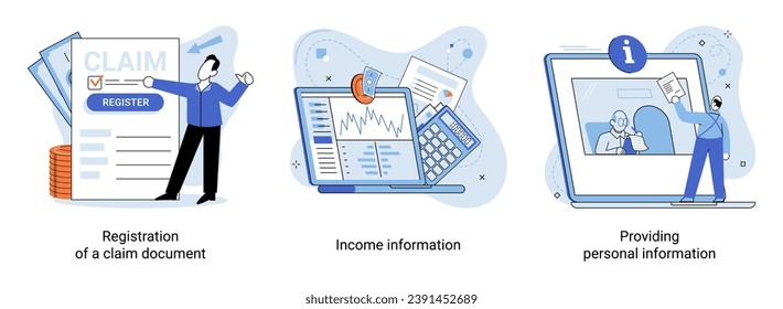 Compensation vector illustration. Compensation, orchestration financial rewards, allowances, and indemnification Financial redress, sanctuary where earnings, payment, and benefits find harmony