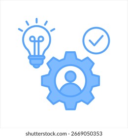 Icono azul de la competencia Ilustración vectorial