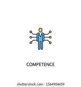 competence concept 2 colored line icon. Simple yellow and blue element illustration. competence concept outline symbol design