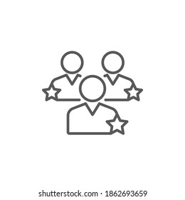 competence concept color, line, outline vector sign, linear style pictogram isolated on white. Symbol, logo illustration.