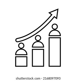 Icono de competencia, eficiencia, esquema de habilidades. Vector de arte de línea.