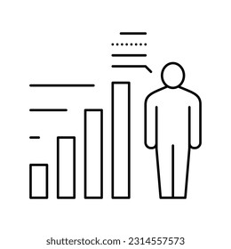 vector de icono de línea de expertos de competencia. signo de experto de competencia. símbolo de contorno aislado ilustración negra