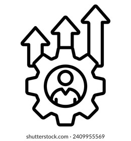 Competence Growth icon line vector illustration