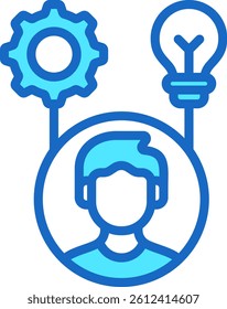 Competence Icon Blue Color Vector Illustration