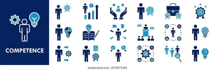 Competence icon collection set. Containing design competence, business, development, management, success