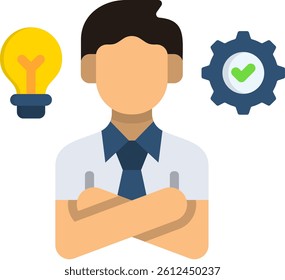 Competence Icon Flat Vector Illustration