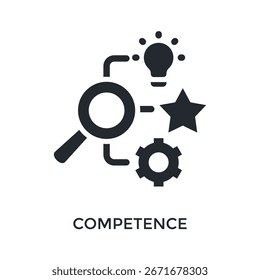 Competence Icon Glyph Style. Vector Illustration For Graphic Design