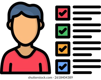 Competence Icon Lineal Color Vector Illustration