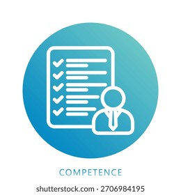 Competence Icon Mini Illustration Icon. Use For Modern Concept, Print, Ui, Ux Kit, Web And App Development. Vector Related To Office, Education, Examination And More