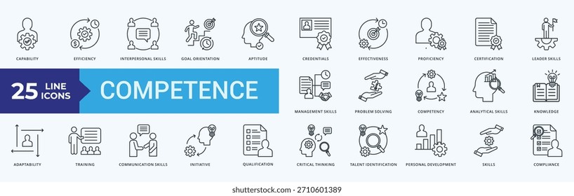Competence Icon Pack Illustration Vector Outline Style