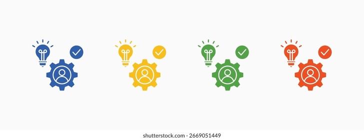 Conjunto de Ícones de Competência Cor Coleção de Vários Estilos