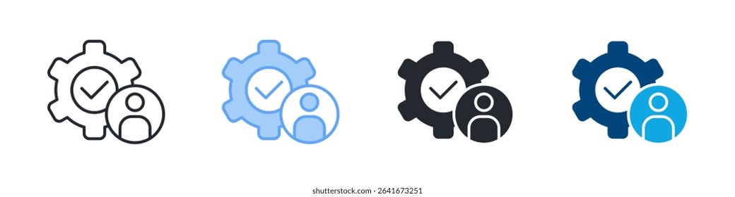 Competence Icon Set Multiple Style. Design In Outline, Blue, Glyph, Dualtone