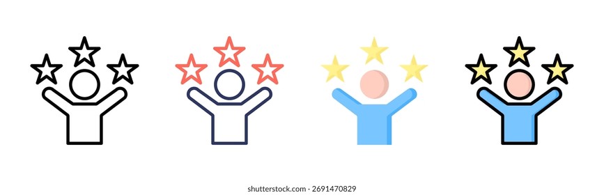 Ícone de competência definir coleção de vários estilos