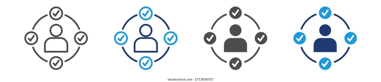 Conjunto de iconos de competencia Estilo múltiple