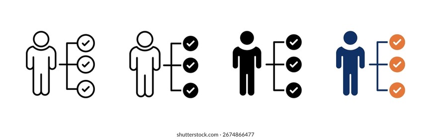 Hoja de iconos de competencia colección de estilos múltiples