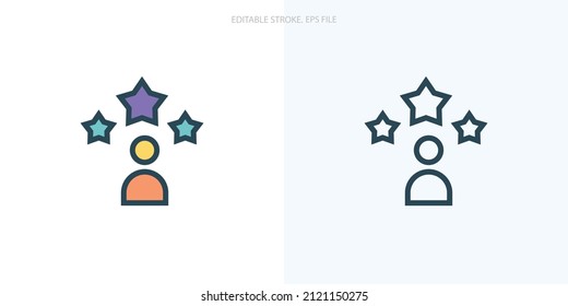 Competence icon for your website, logo, app, UI, product print. Competence concept flat Silhouette vector illustration icon. Editable stroke icons set
