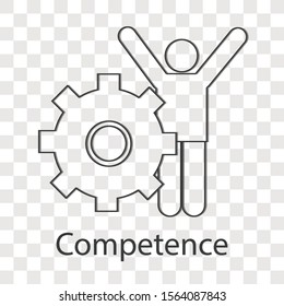 Competence line icon concept on transparency background. Creative idea design. Flat vector illustration use for for website banner and landing page, info graphics, logo and icon, print.