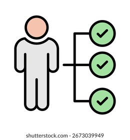Icono de color lineal de competencia Ilustración vectorial