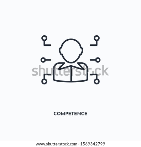 competence outline icon. Simple linear element illustration. Isolated line competence icon on white background. Thin stroke sign can be used for web, mobile and UI.