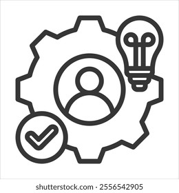 Competence Outline Icon Vector Illustration