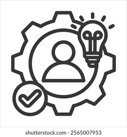 Competence Outline Icon Vector Illustration