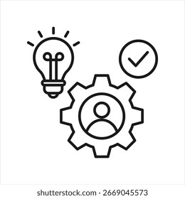 Competence Outline Icon Vector Illustration
