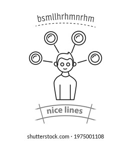 competence of worker line. competence worker isolated icon. competence of worker line simple vector icon. 