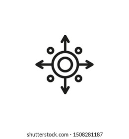 Competencies line icon. Diagram, planning, arrow. Efficiency concept. Vector illustration can be used for topics like productivity, efficiency, planning