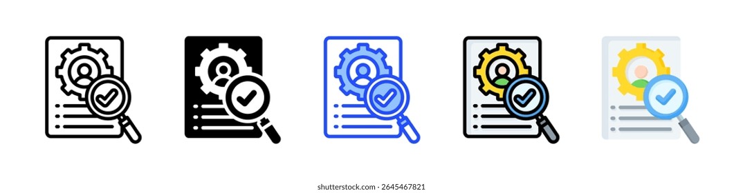 Competency Assessment Icon Collection With Multiple Styles