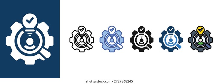 Conjunto de iconos de evaluación de competencias colección de estilo múltiple
