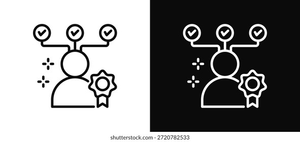 Conjunto de iconos de competencia en blanco y negro