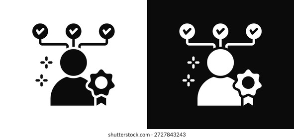 Conjunto de iconos de competencia en blanco y negro