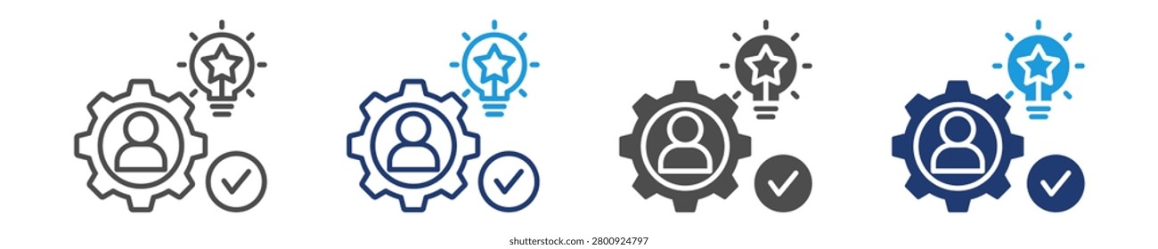 competency icon set multiple style