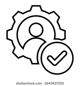 Competency line icon design. Competency thin black outline symbol vector illustration. editable stroke icon on transparent background.