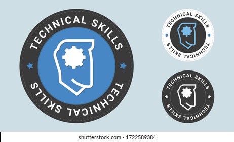 Competency stamp vector illustration. Vector certificate icon. Vector combination for flat style certificate.
