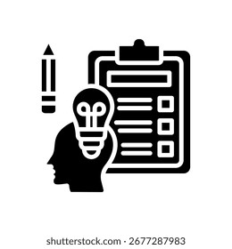 Competency Test Icon Glyph Vector Illustration
