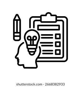 Competency Test Icon Line Vector Illustration