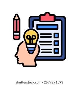 Competency Test Icon Lineal Color Vector Illustration