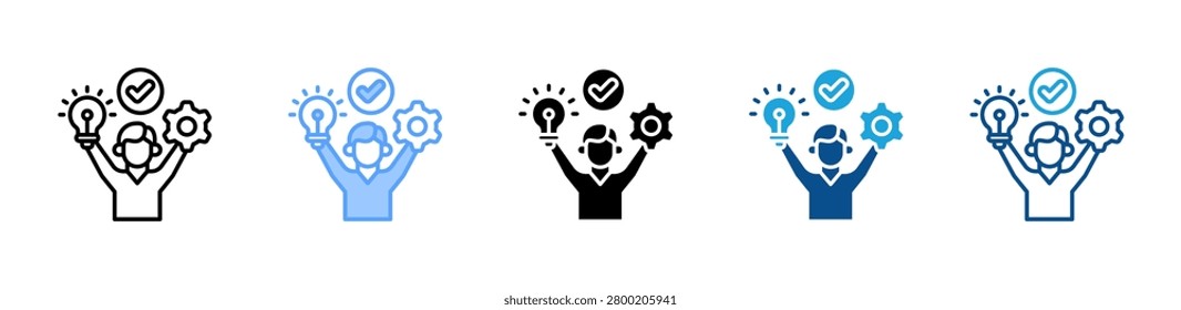 Competency web icon with multiple style collection