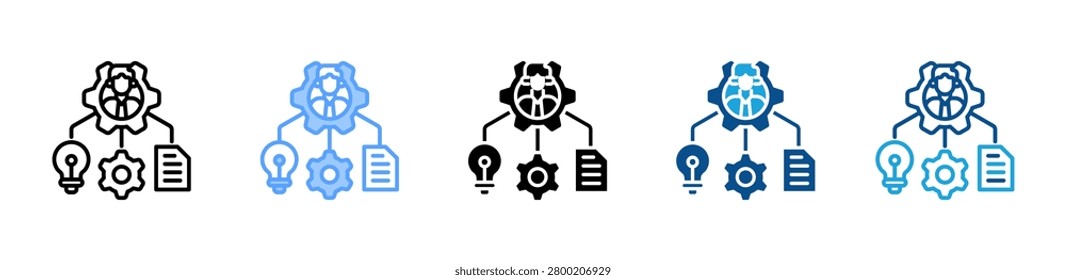 Competency web icon with multiple style collection