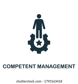 Competent Management icon. Creative element sign from business technology collection. Monochrome Competent Management icon for templates, infographics and more.