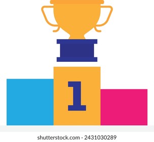 Competition Achievement Goal Icon Vector Flat Illustration