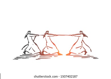 Competition, advantage, inequality concept sketch. Hand drawn isolated vector